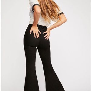 Free People Crvy Super High-rise Lace-up Flare Black Jeans By We The Free 29
